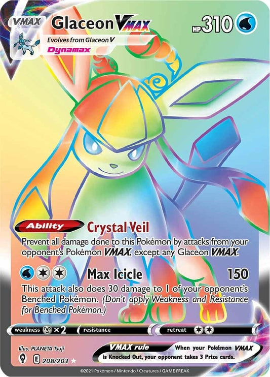 Image for Glaceon VMAX (Secret) (208/203) (SWSH07: Evolving Skies) - Pokemon
