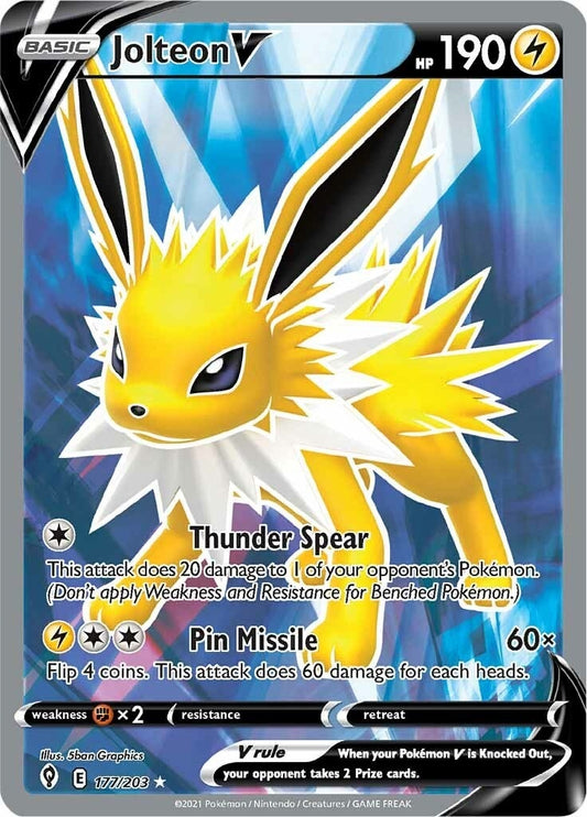 Image for Jolteon V (Full Art) (177/203) (SWSH07: Evolving Skies) - Pokemon