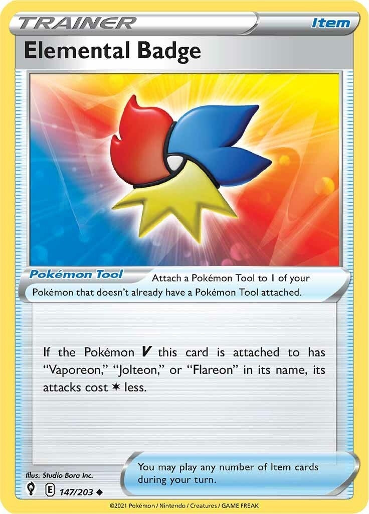 Image for Elemental Badge (147/203) (SWSH07: Evolving Skies) - Pokemon