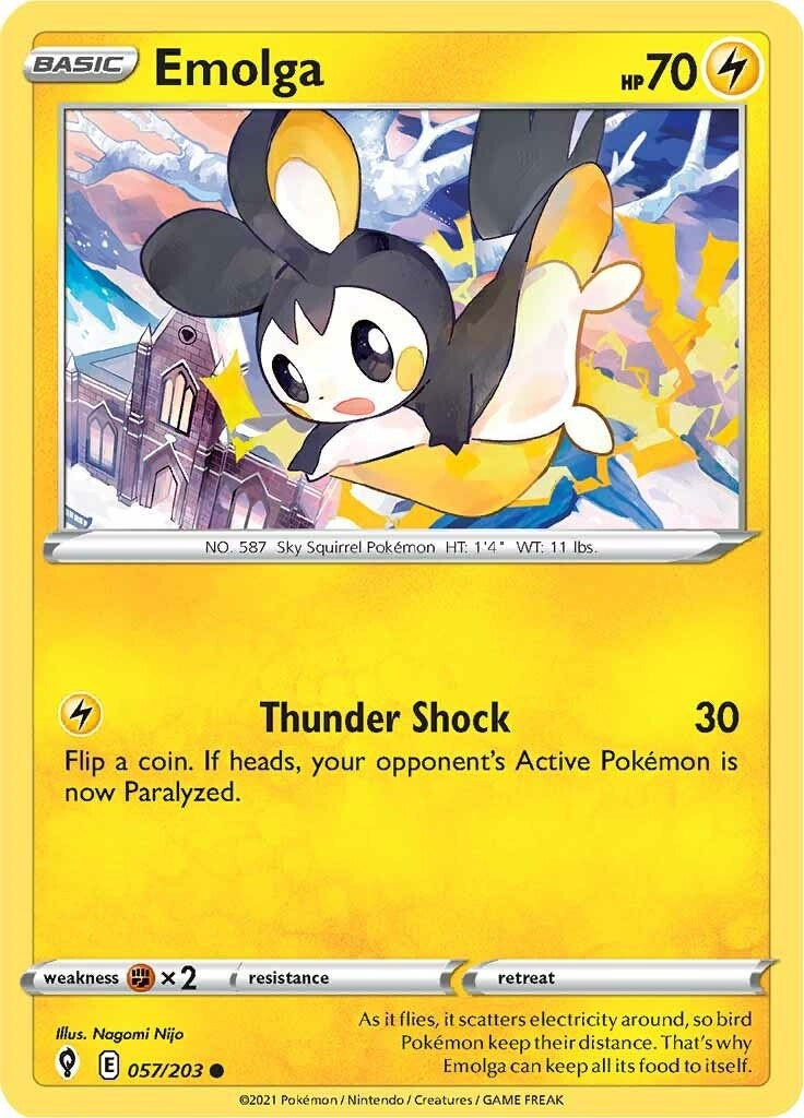 Image for Emolga (057/203) (SWSH07: Evolving Skies) - Pokemon