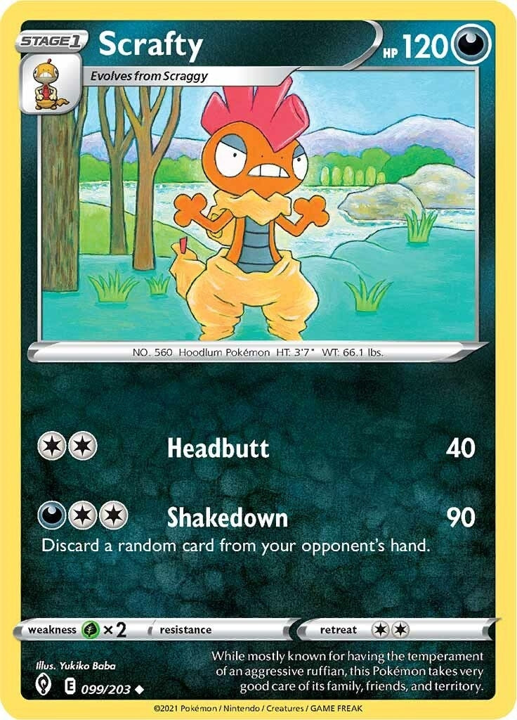 Image for Scrafty (099/203) (SWSH07: Evolving Skies) - Pokemon