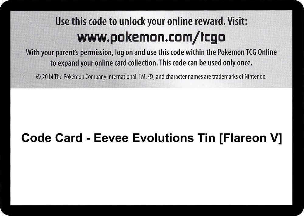 Image for Code Card - Eevee Evolutions Tin [Flareon V] (Miscellaneous Cards & Products) - Pokemon