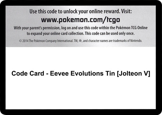 Image for Code Card - Eevee Evolutions Tin [Jolteon V] (Miscellaneous Cards & Products) - Pokemon