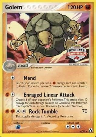 Image for Golem - 6/92 (Regional Championships) (006/092) (League & Championship Cards) - Pokemon