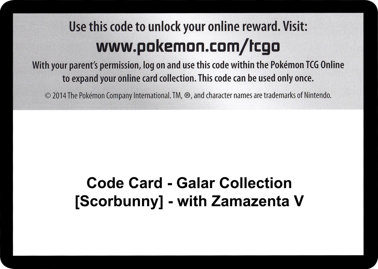 Image for Code Card - Galar Collection [Scorbunny] - with Zamazenta V (Miscellaneous Cards & Products) - Pokemon