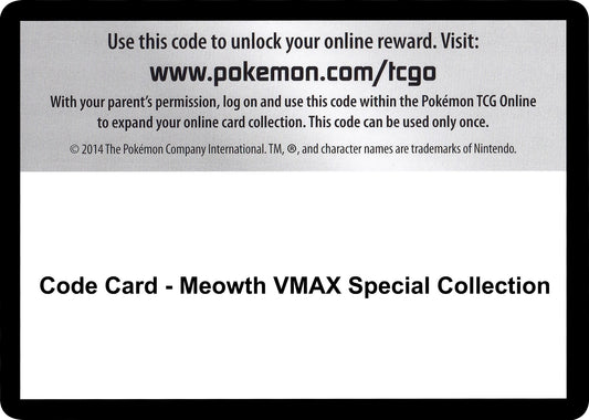 Image for Code Card - Meowth VMAX Special Collection (Miscellaneous Cards & Products) - Pokemon