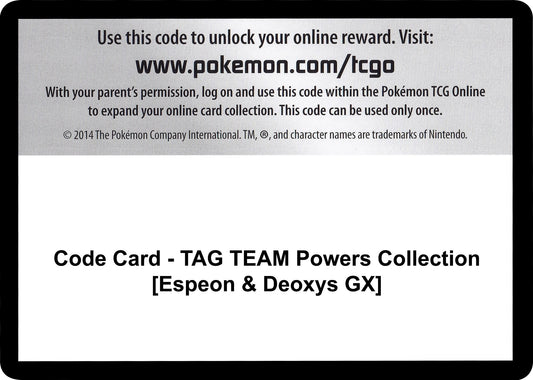 Image for Code Card - TAG TEAM Powers Collection [Espeon & Deoxys GX] (Miscellaneous Cards & Products) - Pokemon