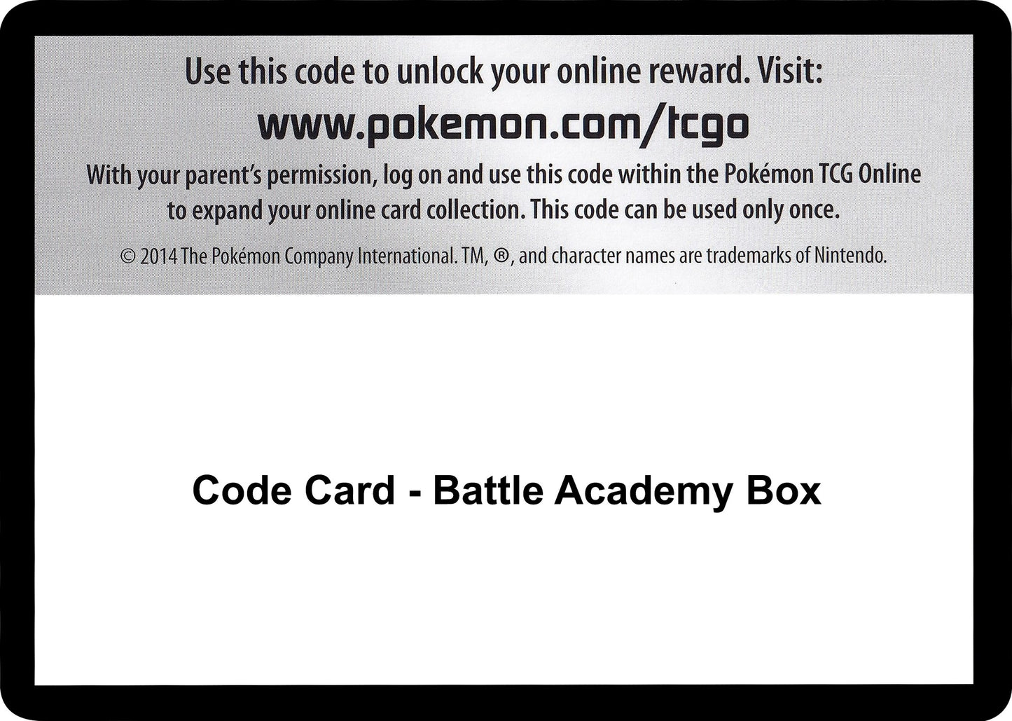 Image for Code Card - Battle Academy Box - Pokemon