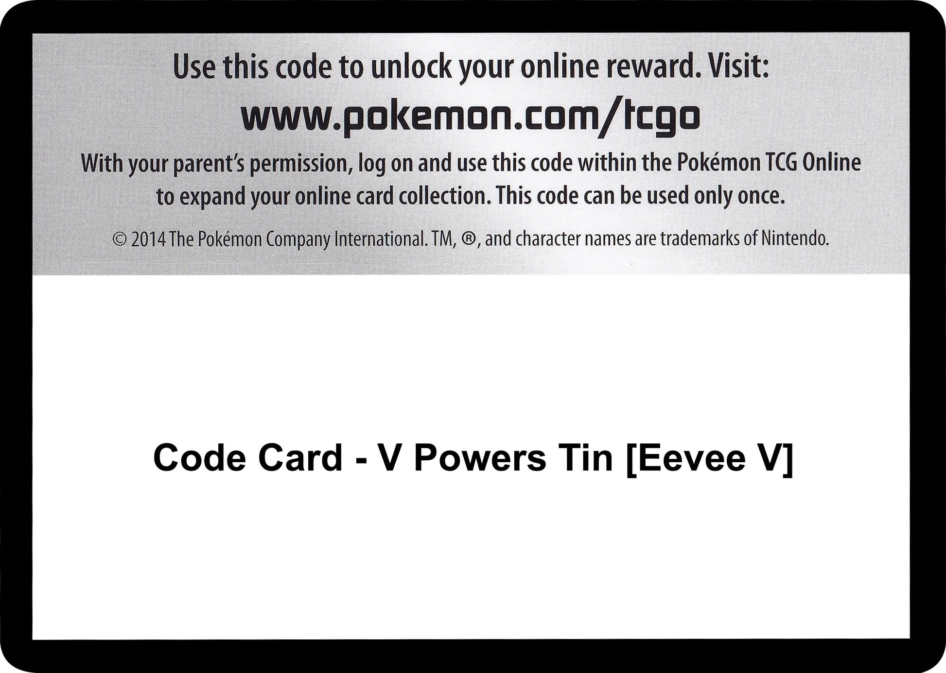 Image for Code Card - V Powers Tin [Eevee V] (Miscellaneous Cards & Products) - Pokemon