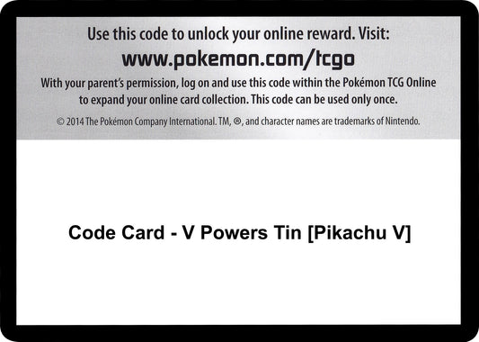Image for Code Card - V Powers Tin [Pikachu V] (Miscellaneous Cards & Products) - Pokemon