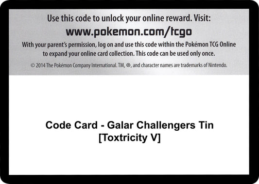Image for Code Card - Galar Challengers Tin [Toxtricity V] (Miscellaneous Cards & Products) - Pokemon