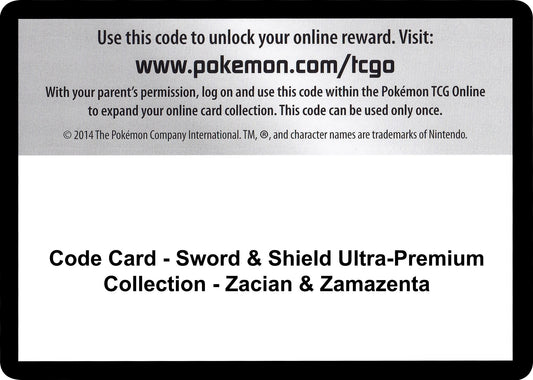 Image for Code Card - Sword & Shield Ultra-Premium Collection - Zacian & Zamazenta (Miscellaneous Cards & Products) - Pokemon