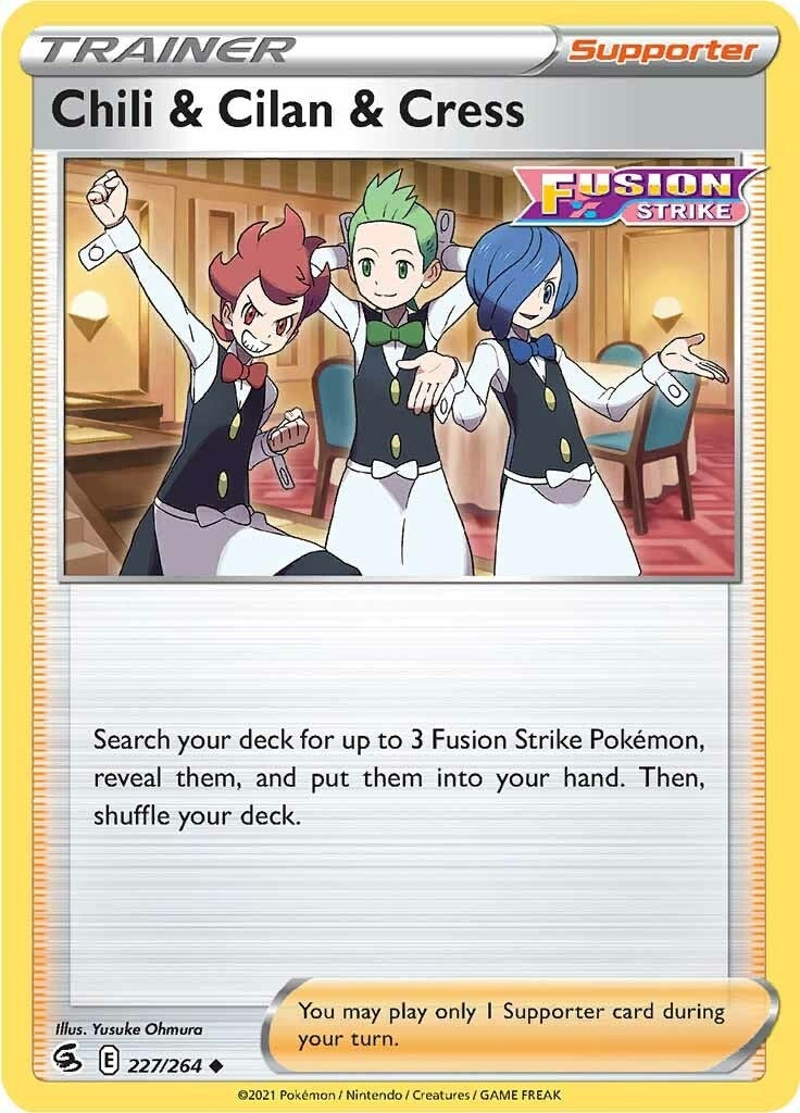 Image for Chili & Cilan & Cress (227/264) (SWSH08: Fusion Strike) - Pokemon
