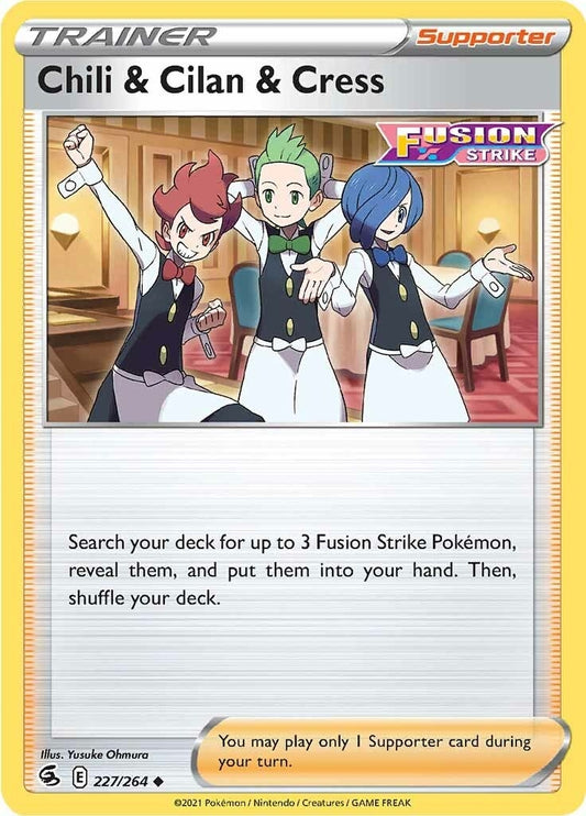 Image for Chili & Cilan & Cress (227/264) (SWSH08: Fusion Strike) - Pokemon