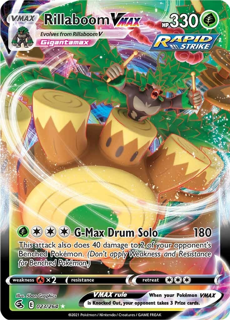 Image for Rillaboom VMAX (023/264) (SWSH08: Fusion Strike) - Pokemon