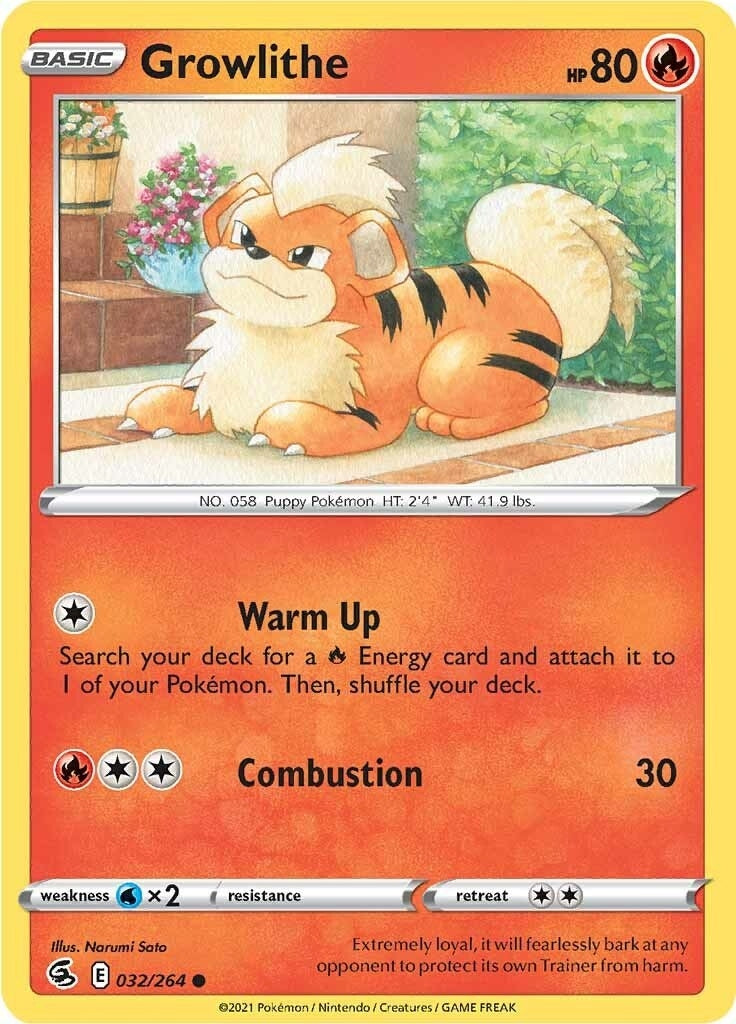 Image for Growlithe (032/264) (SWSH08: Fusion Strike) - Pokemon