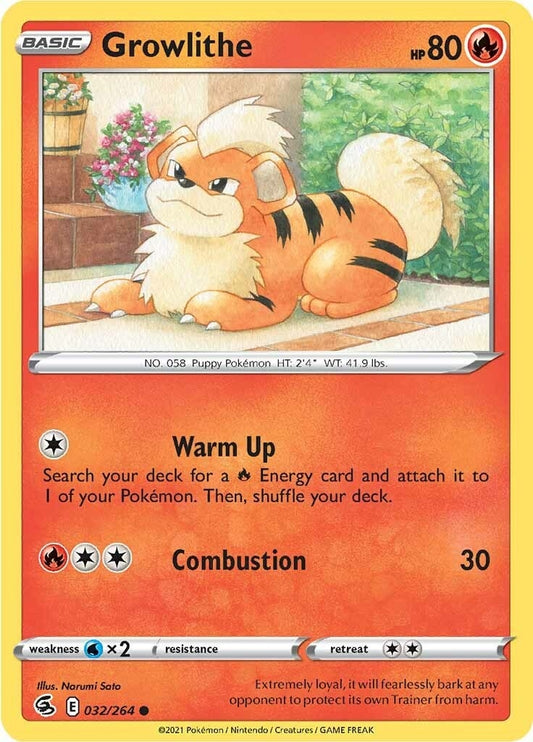 Image for Growlithe (032/264) (SWSH08: Fusion Strike) - Pokemon