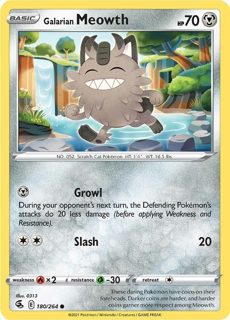 Image for Galarian Meowth (180/264) (SWSH08: Fusion Strike) - Pokemon