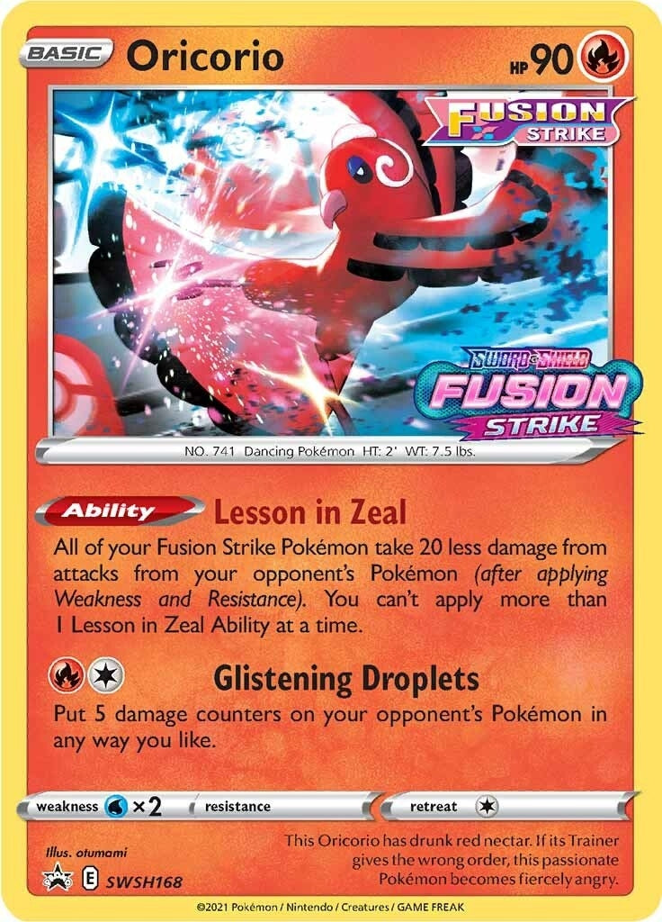 Image for Oricorio - SWSH168 (Prerelease) (SWSH168) (SWSH: Sword & Shield Promo Cards) - Pokemon