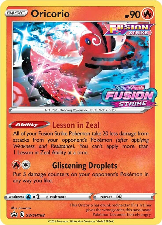 Image for Oricorio - SWSH168 (Prerelease) (SWSH168) (SWSH: Sword & Shield Promo Cards) - Pokemon