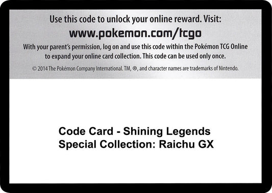 Image for Code Card - Shining Legends Special Collection: Raichu GX (Shining Legends) - Pokemon