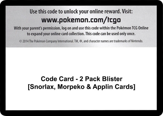 Image for Code Card - 2 Pack Blister [Snorlax, Morpeko & Applin Cards] (Miscellaneous Cards & Products) - Pokemon