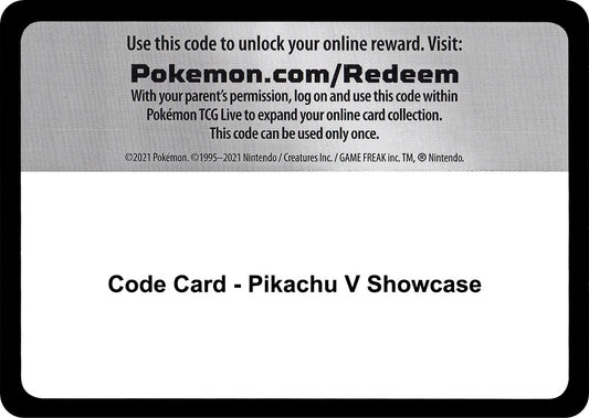 Image for Code Card - Pikachu V Showcase (Miscellaneous Cards & Products) - Pokemon