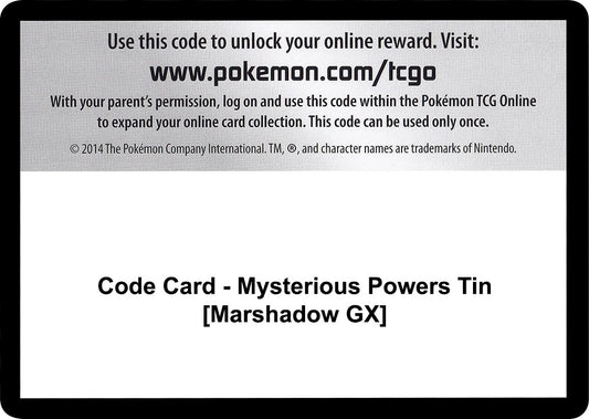 Image for Code Card - Mysterious Powers Tin [Marshadow GX] (SM - Burning Shadows) - Pokemon