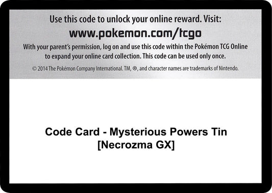 Image for Code Card - Mysterious Powers Tin [Necrozma GX] (SM - Burning Shadows) - Pokemon