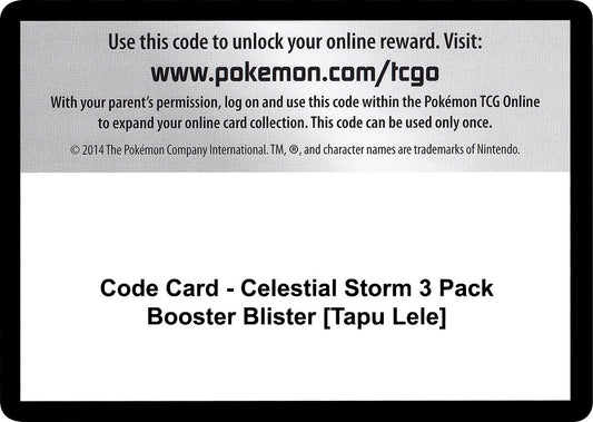 Image for Code Card - Celestial Storm 3 Pack Booster Blister [Tapu Lele] (SM - Celestial Storm) - Pokemon