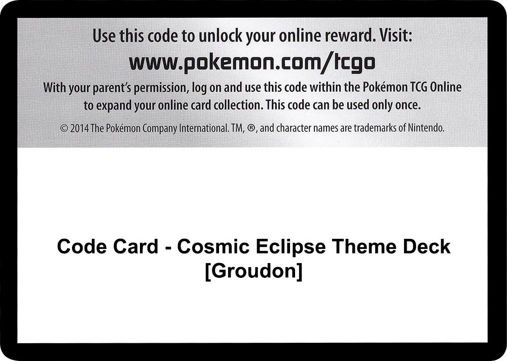 Image for Code Card - Cosmic Eclipse Theme Deck [Groudon] (SM - Cosmic Eclipse) - Pokemon