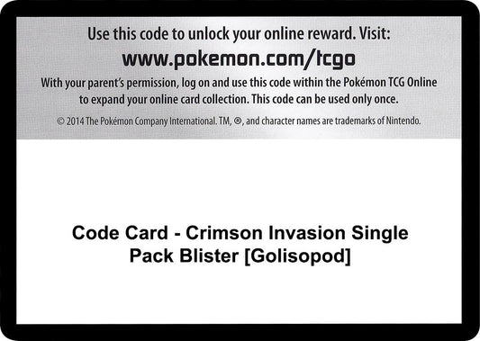 Image for Code Card - Crimson Invasion Single Pack Blister [Golisopod] (SM - Crimson Invasion) - Pokemon