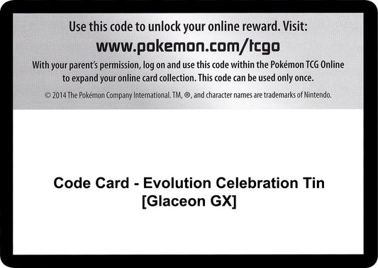 Image for Code Card - Evolution Celebration Tin [Glaceon GX] (SM - Celestial Storm) - Pokemon
