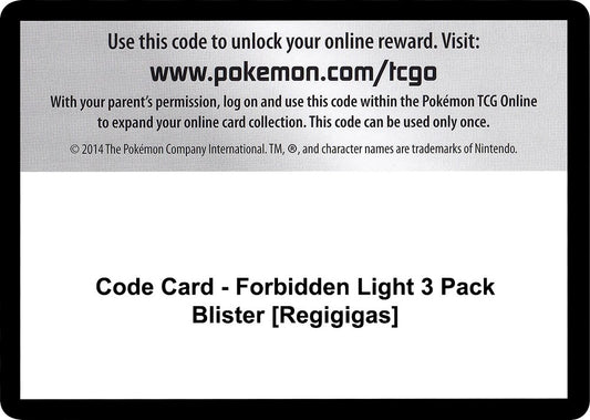 Image for Code Card - Forbidden Light 3 Pack Blister [Regigigas] (SM - Forbidden Light) - Pokemon