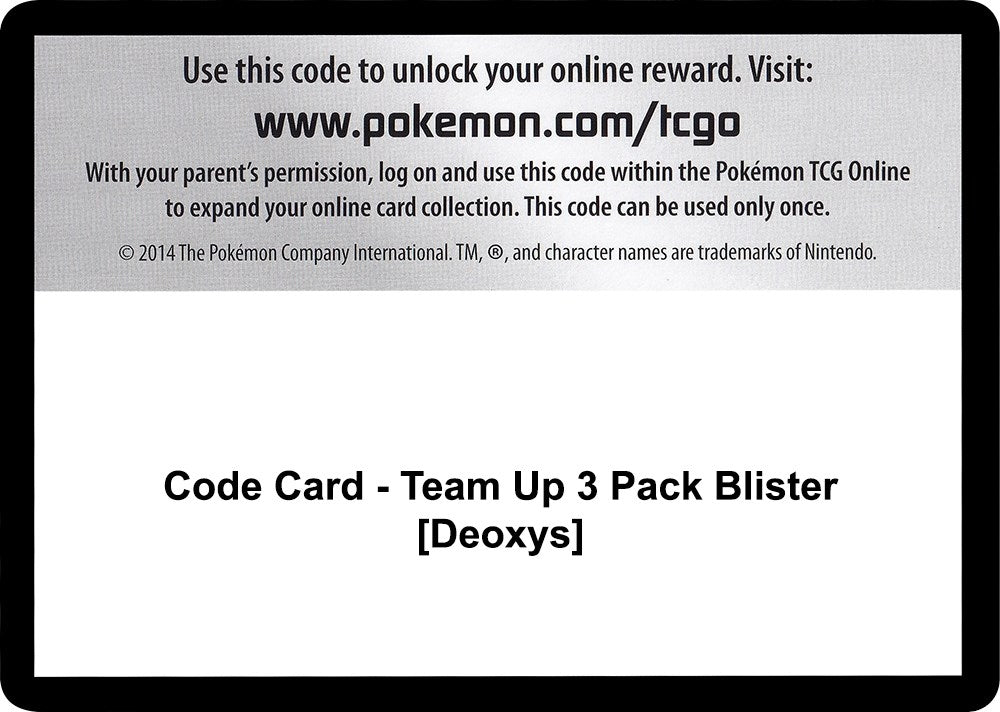 Image for Code Card - Team Up 3 Pack Blister [Deoxys] (SM - Team Up) - Pokemon