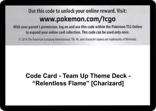 Image for Code Card - Team Up Theme Deck - "Relentless Flame" [Charizard] (SM - Team Up) - Pokemon