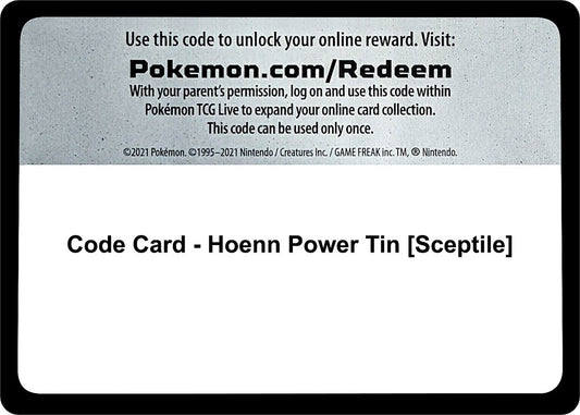 Image for Code Card - Hoenn Power Tin [Sceptile] (Miscellaneous Cards & Products) - Pokemon