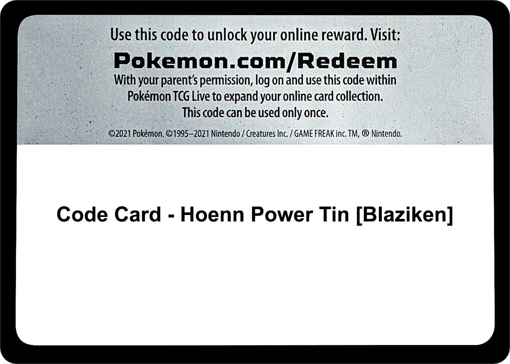 Image for Code Card - Hoenn Power Tin [Blaziken] (Miscellaneous Cards & Products) - Pokemon