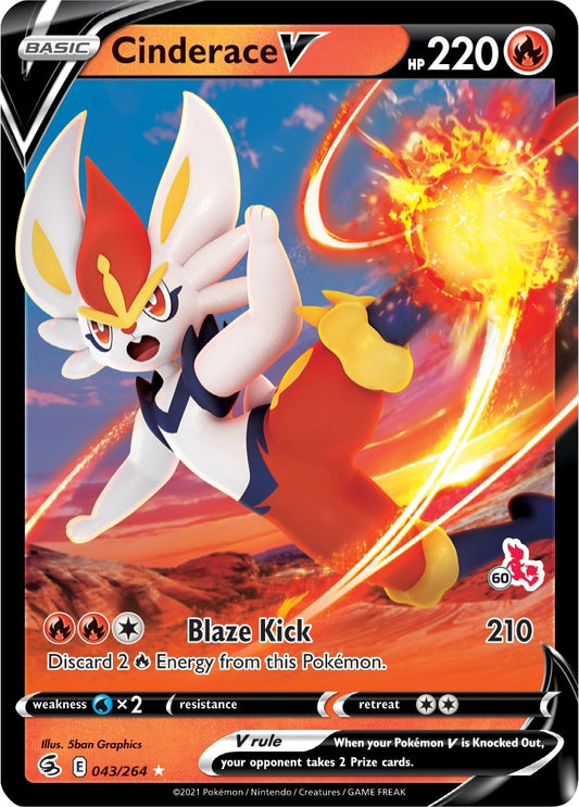 Image for Cinderace V - 043/264 (#60 Cinderace Stamped) (043/264) (Battle Academy 2022) - Pokemon