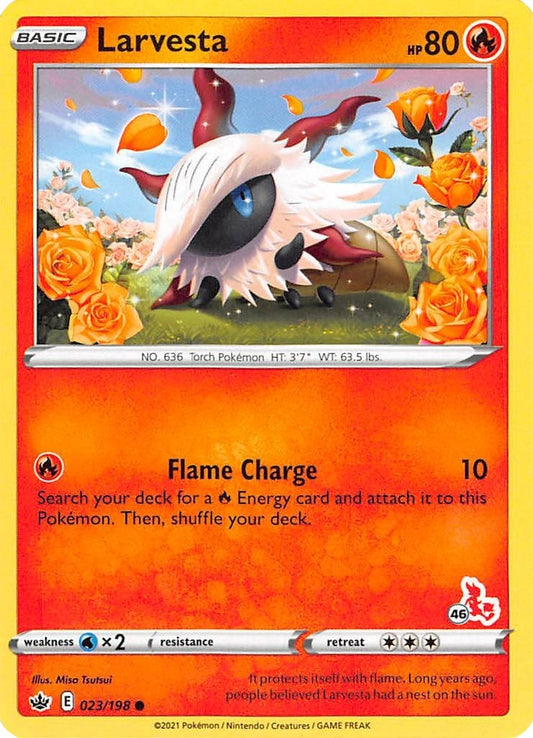 Image for Larvesta - 023/198 (#46 Cinderace Stamped) (023/198) (Battle Academy 2022) - Pokemon