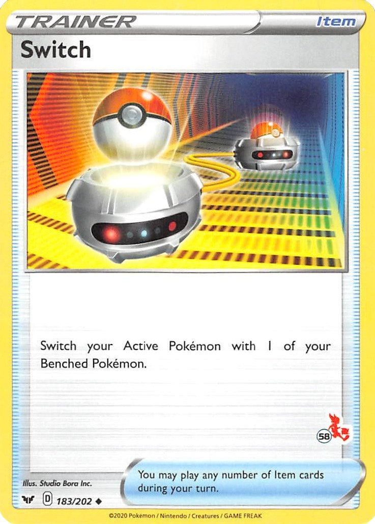 Image for Switch - 183/202 (#58 Cinderace Stamped) (183/202) (Battle Academy 2022) - Pokemon