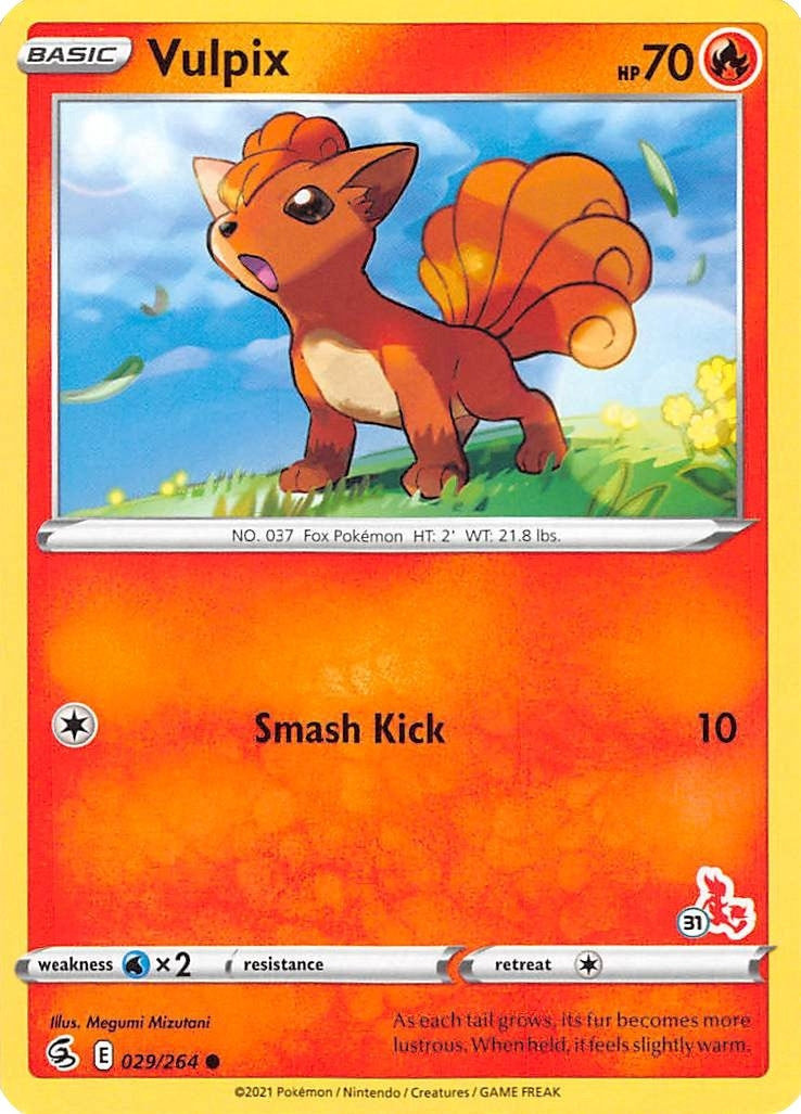 Image for Vulpix - 029/264 (#31 Cinderace Stamped) (029/264) (Battle Academy 2022) - Pokemon