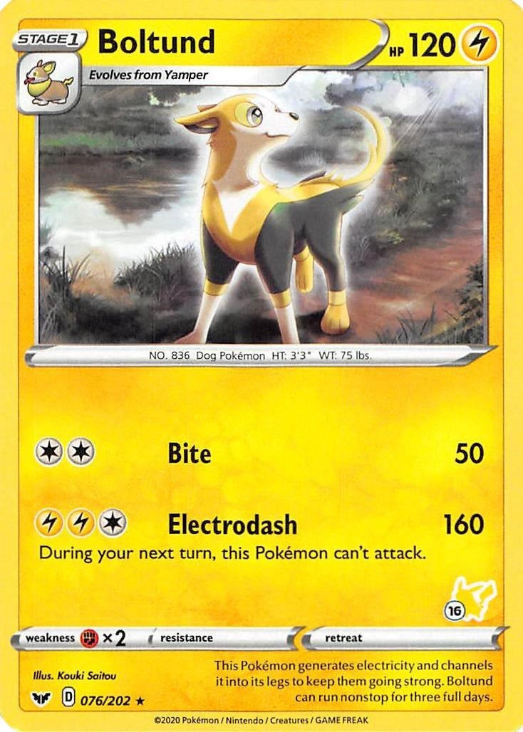 Image for Boltund - 076/202 (#16 Pikachu Stamped) (076/202) (Battle Academy 2022) - Pokemon
