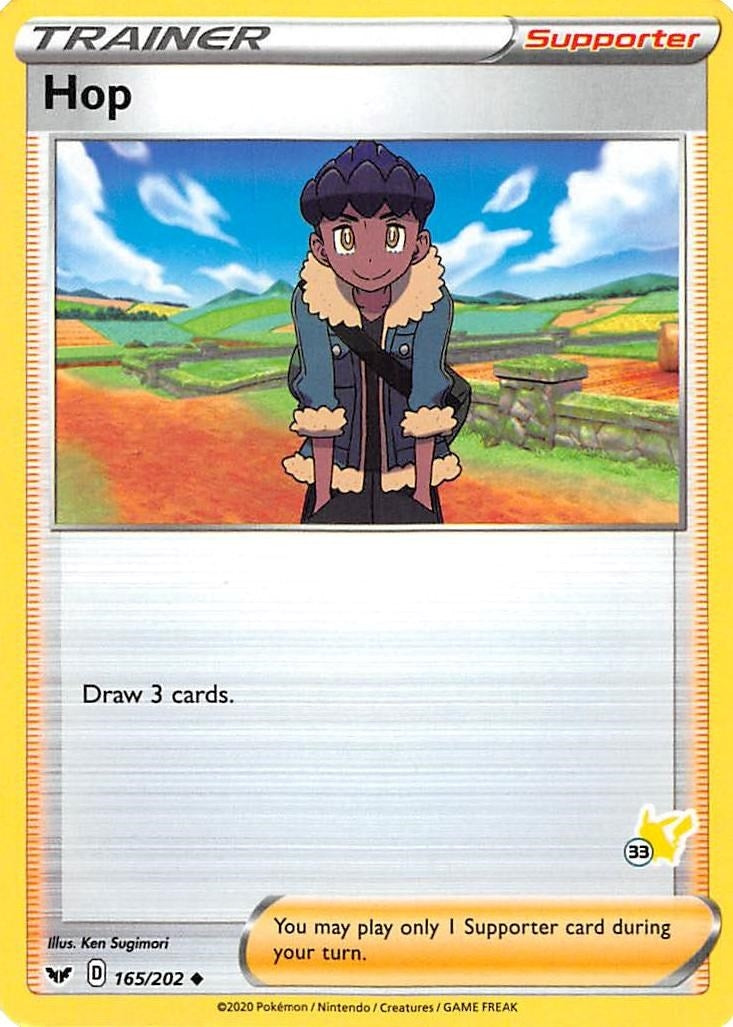 Image for Hop - 165/202 (#33 Pikachu Stamped) (165/202) (Battle Academy 2022) - Pokemon