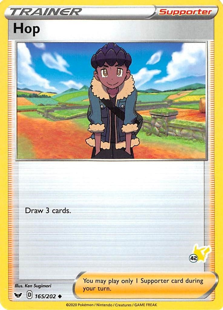 Image for Hop - 165/202 (#42 Pikachu Stamped) (165/202) (Battle Academy 2022) - Pokemon
