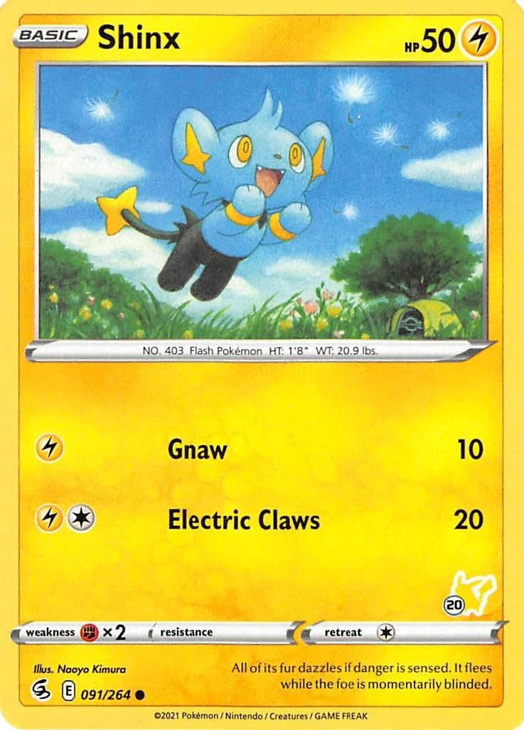 Image for Shinx - 091/264 (#20 Pikachu Stamped) (091/264) (Battle Academy 2022) - Pokemon