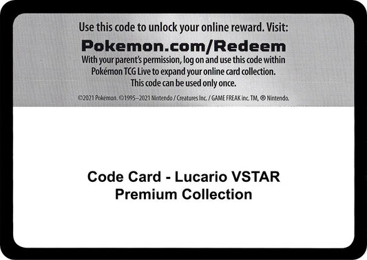 Image for Code Card - Lucario VSTAR Premium Collection (Miscellaneous Cards & Products) - Pokemon