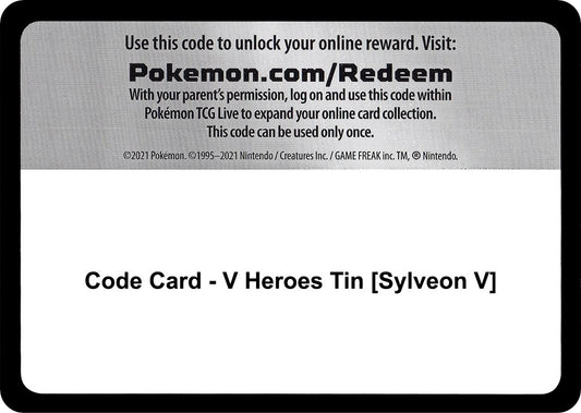 Image for Code Card - V Heroes Tin [Sylveon V] (Miscellaneous Cards & Products) - Pokemon