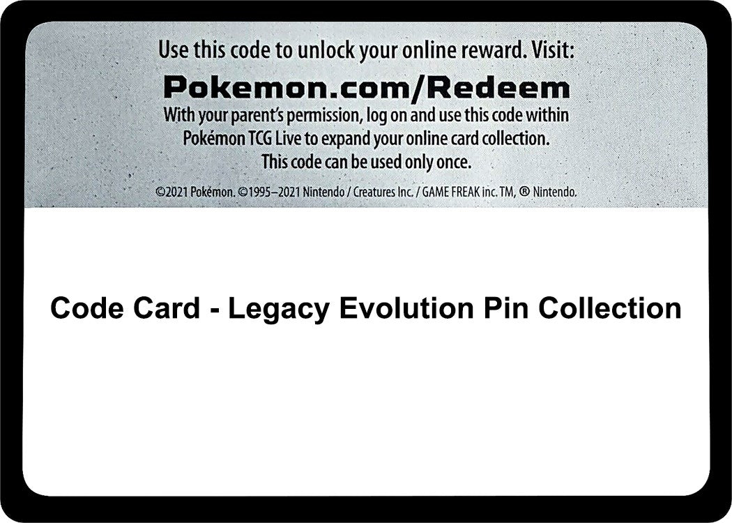 Image for Code Card - Legacy Evolution Pin Collection (SM Base Set) - Pokemon