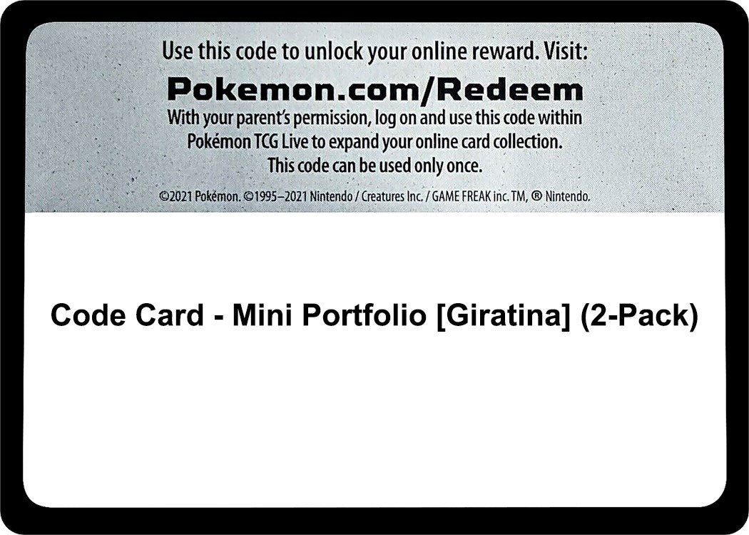 Image for Code Card - Mini Portfolio [Giratina] (2-Pack) - Pokemon